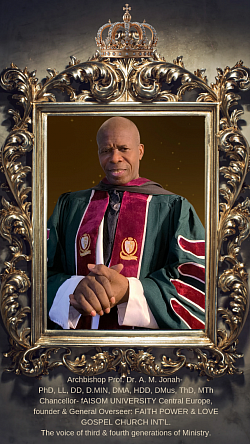 Arch-Episcopate Prof Dr A.M Jonah- Chairman Senate Board FBITC